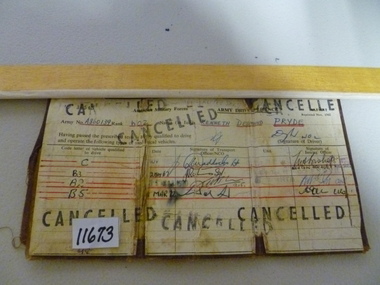 Document, Army Drivers Licence - Kenneth Pryde
