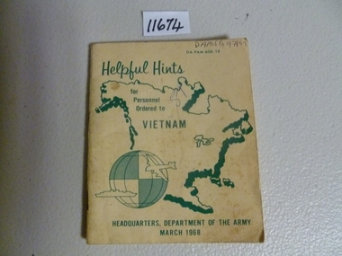Booklet, Tourist Booklet. Helpful Hints For Vietnam, 1/03/1968 12:00:00 AM