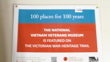 Sign, the Victorian War Heritage Trail