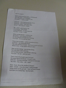 Document, Ode to a Mate