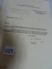 Document, Department of Labour and National Service, 1965