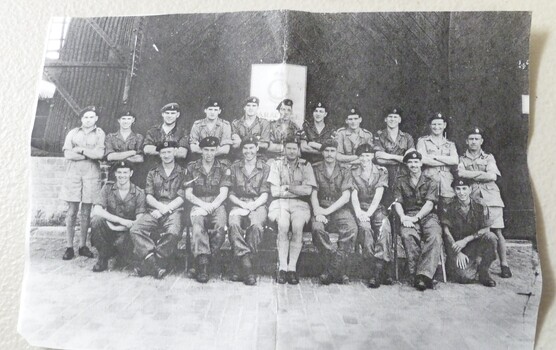 A Black and White Photograph of 20 Uniformed Men Having Received Their SAS Wings