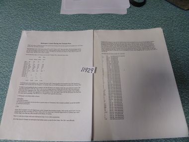 Document, Helicopter Loses During The Vietnam War