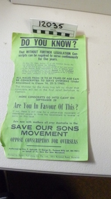 Document, Anti-Conscription Leaflet