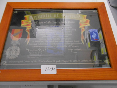 Document, Cross of Gallantry with palm