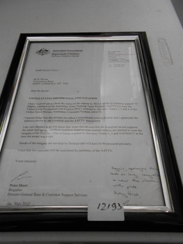 Letter from Brigadier Director General Base & Customer Support Services.