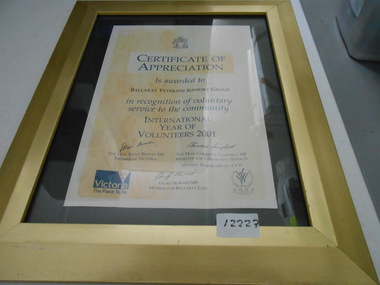Photograph, Framed Document