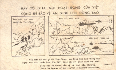 Pamphlet contains three sketches of patrol, ambush and sea mines.