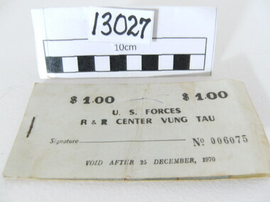 Booklet - Voucher Booklet, U.S. Forces R&R Center, Vung Tau