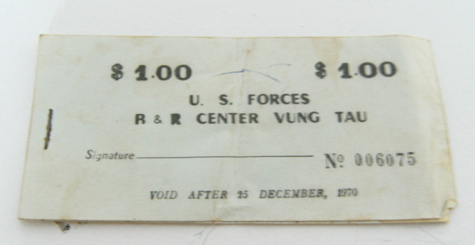 Voucher Booklet, U.S. Forces R&R Center, Vung Tau.