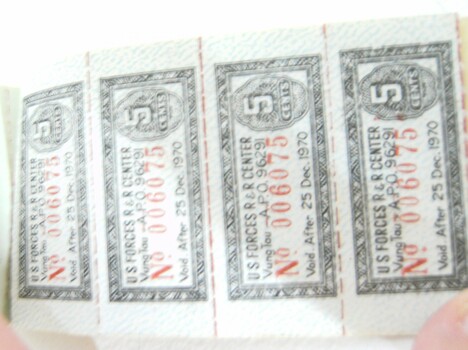 Voucher Booklet, U.S. Forces R&R Center, Vung Tau.