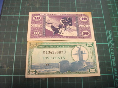 Two military payment certificates.
