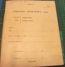 Booklet, Wireless Operations Log