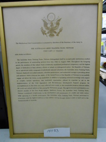 Document, AATTV Meritorious Unit Commendation Details