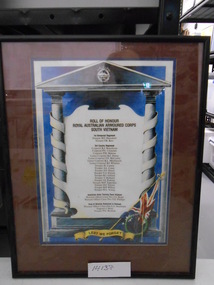 Document, Roll of Honor RAAC South Vietnam