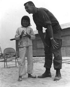 A photograph of WO2 Keith Windbank, a medical advisor with the Australian Army Training Team at Trapong Outpost, Quang Ngai Province.