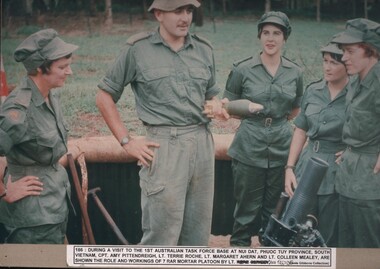 Photograph, Nurses Visit 7 RAR Mortar Platoon