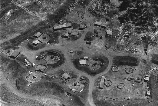 A photograph of 7 RAR Fire Support Base, housing the Battalions direct artillery support, 106 Battery. 