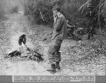 Photograph, Burning Uniforms And Packs
