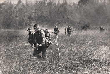 A photograph A Company, 7 RAR move out on Operation Finschafen 13/03/1970. 