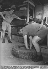 Photograph, Ambulance Tyre Repair