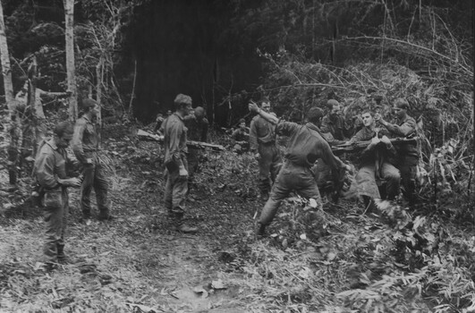 Diggers from 1 Platoon, A Company, 8 RAR on Operation Atherton, 11 miles North West of the Australain Task Force Base, Nui Dat.