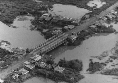 A  photograph of a series of South Vietnamese Regional Force heavily sandbagged outposts on Vietnams National Route 23.