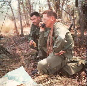  Maj Harry Smith MC, CO, D Coy, 6th Batt, RAR at the Battle Of Long Tan, with WO 2, Chris Pope during Operation Portsea.