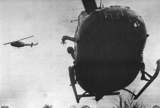 Diggers of 11 Platoon, D Company, 6 RAR/NZ (ANZAC)  on Operation Lavarack North East of the Australian Task Force Base at Nui Dat. 