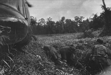 Diggers of 11 Platoon, D Coy 6 RAR/NZ (ANZAC) on Operation Lavarack North East of the Australian Task Force Base at Nui Dat. 