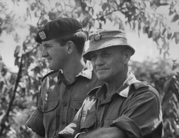 1st ATF Commander Brig C.M.I. "Sandy" Pearson MC and his Aide 2Lt Paul Coleman Royal Australian Armoured Corps. 