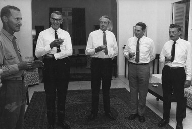 Maj Neville Smethurst MBE 2IC 7th Battalion, Royal Australian Regiment at Ambassador Harry's residence in Saigon. 