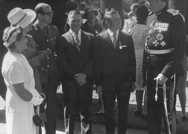 Lt Col Mike Naughton after receiving his OBE from the Governor of NSW Sir Roden Cutler VC.  