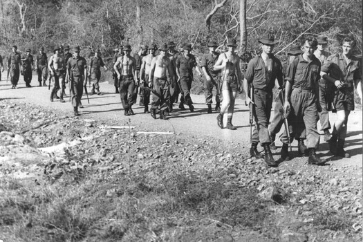 1st Australina Task Force Diggers towards the quarry to enjoy the Mar 67 official ABC Dance Band Concert Party featuring Lorrae Desmond and others.