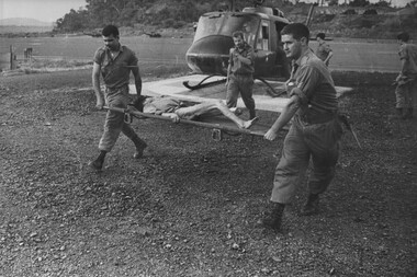 The second of eight wounded Viet Cong captured in the wards of K76A NVA/Viet Cong Hospital, on the Nui May Tao Mountain during Operation Marsden.