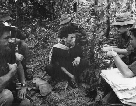 A patient captured from one of the wards at the K76A Hospital on the Nui May Tao Mountain by 6 RAR/NZ during Operation Marsden. 