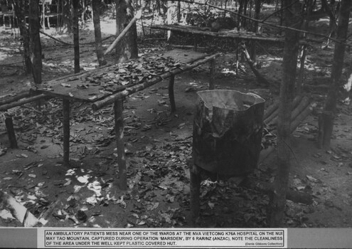 An ambularoty patiens mess near on of the NVA Vietcong K76A Hospital