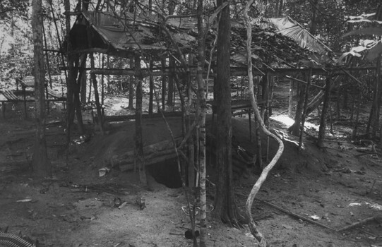 A recreation area near one the wards at the NVA Viet Cong K76A Hospital on the Nui May Tao Mountain captured during Operation Marsden.
