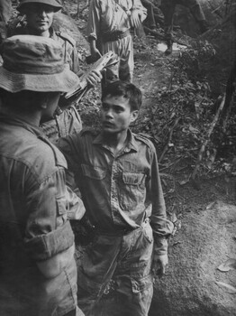 A NVA/VietCcong prisoner caputed in one of wards during Operation Marsden at the NVA/VietCong K76A Hospital. 