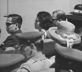 A photograph of Townsville, Queensland 18/08/1968 with some of the guests at the Trooping the 6 RAR Colour.