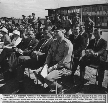 A photograph taken in Townsville on the 18/08/1968. during The Trooping of the Colour for those who fought in the Battle Of Long Tan.  