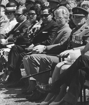 A photograph in Townsville, 18/08/1968. A portion of the guests at Trooping the 6 RAR Colour. 