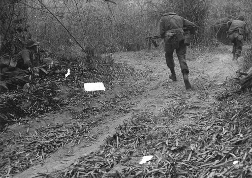 A photograph of taken afternoon, section strength TAOR patrol, Long Binh Operation Federal 14th March 1969, 7 platoon, C Coy 4 RAR/NZ(ANZAC). 