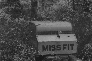 An armoured Engineer D8 bulldozer 'Miss Fit' involved in land and mine clearing operations up to the foothills of the Long Hai Mountains. 