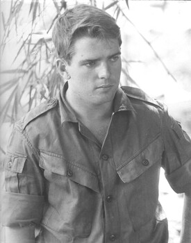 A photograph of Sergeant Fred J  Roberts 22, 3rd Special Air Service (SAS) Squadron 1st Australian Task Force Base.