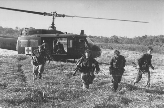 A photograph of Diggers from 11 Platoon D Company, 6 RAR, on Operation Portsea south east of the Australian Task Force Base at Nui Dat.