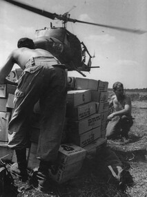 A photograph of Gunners, John McDonald and Doug Blenkiron at 1 ATF Base Nui Dat.