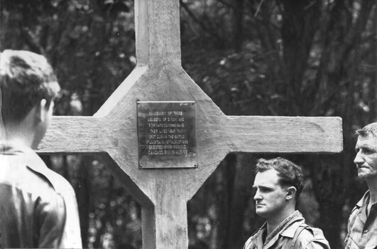 A photograph of Long Tan, Phuoc Tuy Province, 18/08/1969. During the dedication of the cross the original members of D Company, 6 RAR.