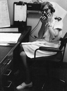 A photograph of Ward Sister Capt Clare Jacobsen from the Royal New Zealand Army Nursing Corps at the 1st Australian Field Hospital. 