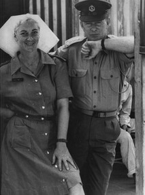 A photograph of Capt Shirley Southwell (RAANC) and her brother Capt Terry Southwell 5th Battalion Royal Australian Regiment,. 